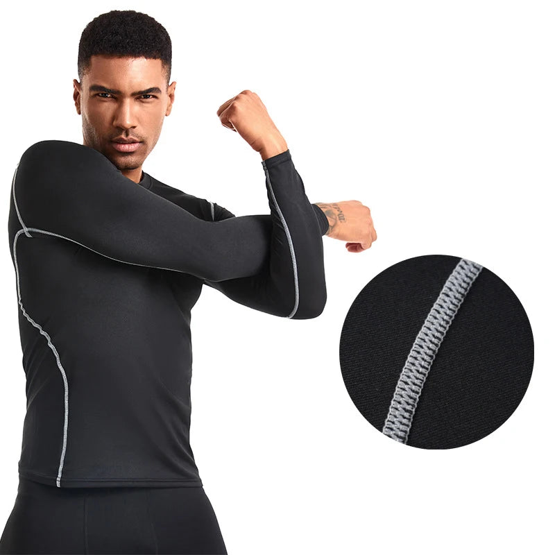 T-Shirt Sport Manches Longues Homme — Haute Élasticité Séchage Rapide 2024