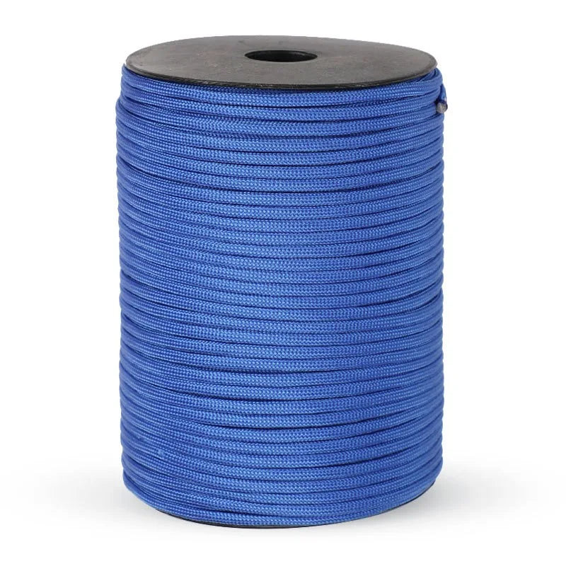 Cordon de parachute militaire standard 550 de 100M/50M, 9 brins, 4mm, pour survie en extérieur, tente et sangle de fixation