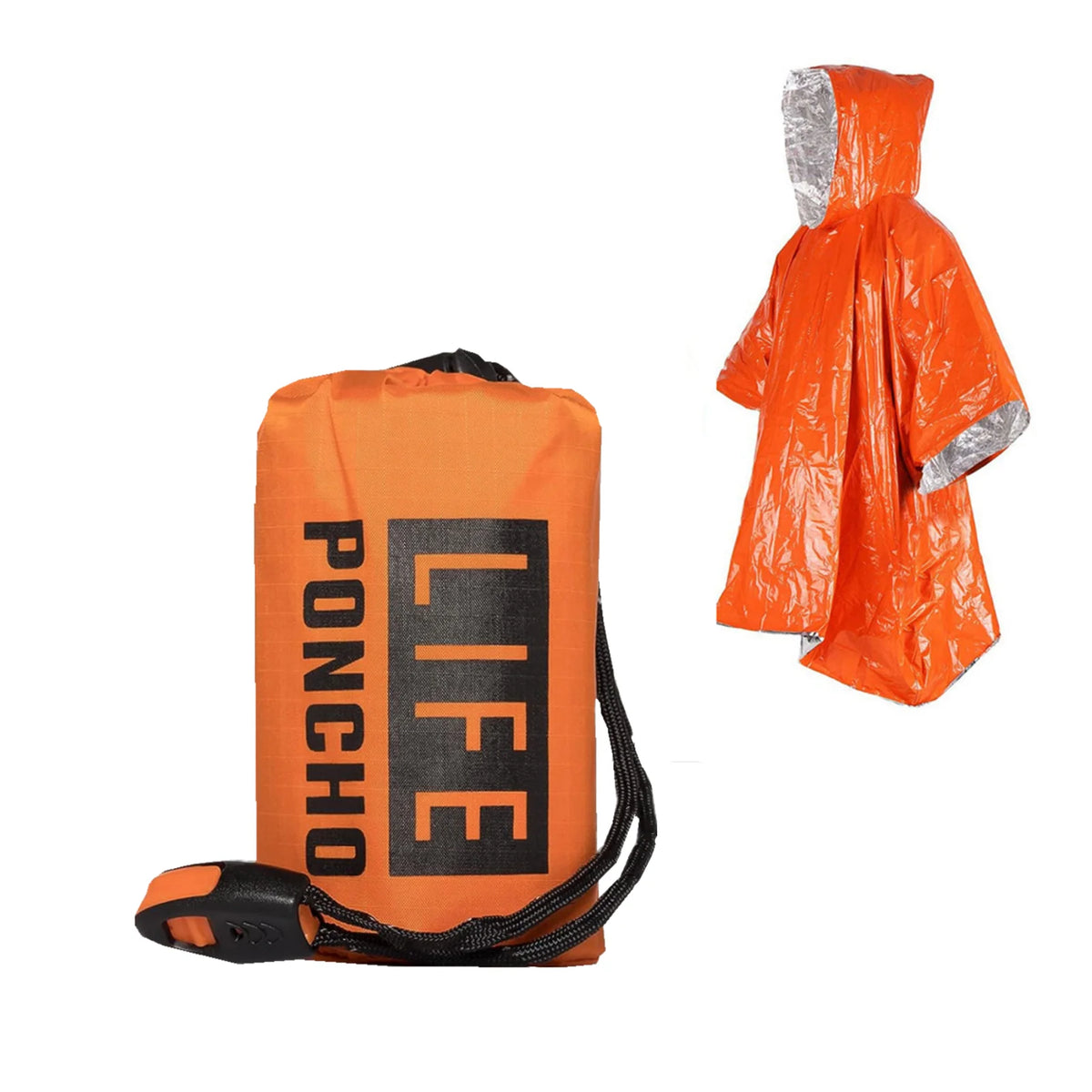 LIFE poncho de survie d'urgence Poncho de pluie couverture spatiale de survie thermique imperméable réfléchissant thermique imperméable pour le camping randonnée