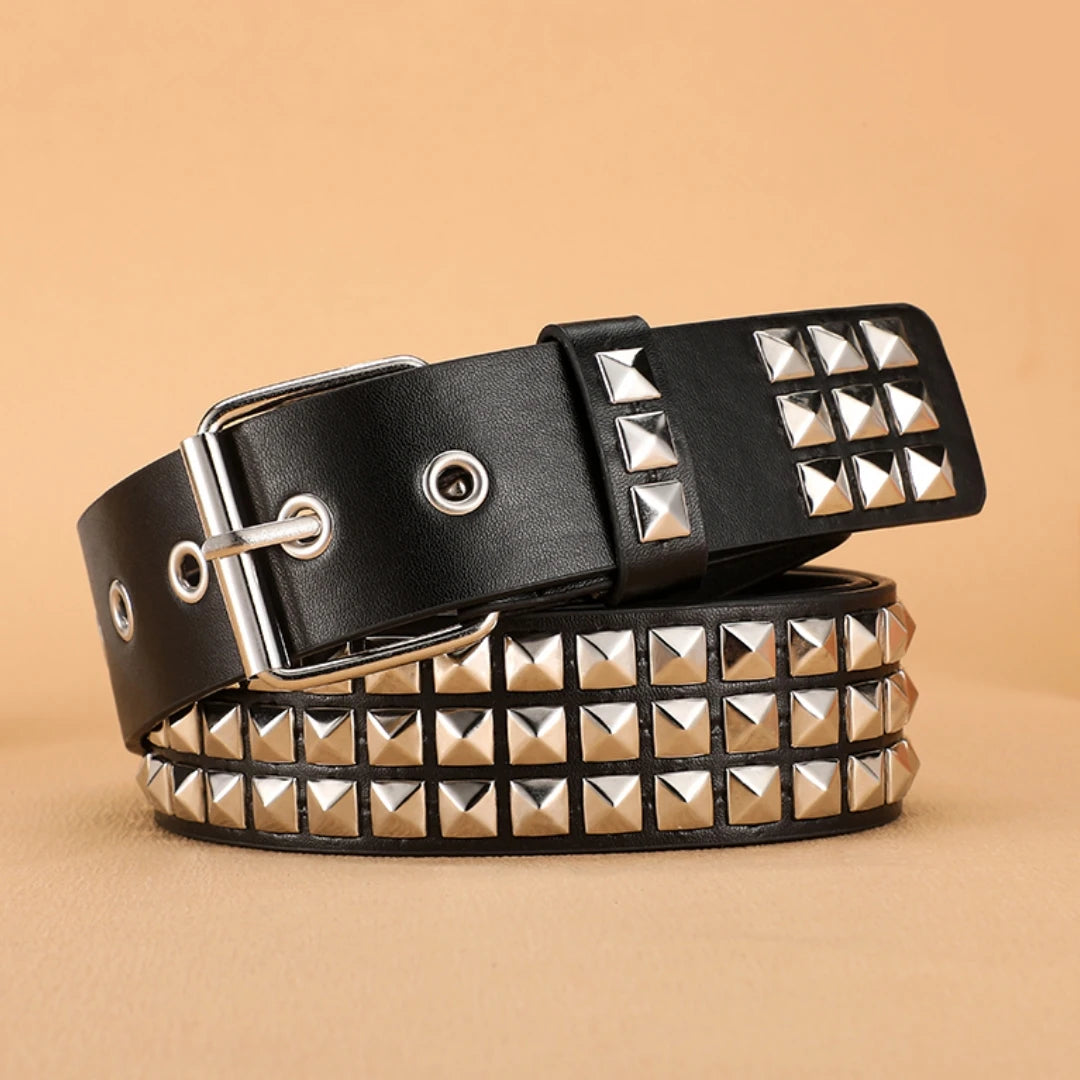 Cinturón de remaches moderno, cinturón de metal pesado, cinturón de discoteca Punk Rock para hombres y mujeres, cinturón de jean, cinturón Y2K, cinturón decorativo de moda para mujer
