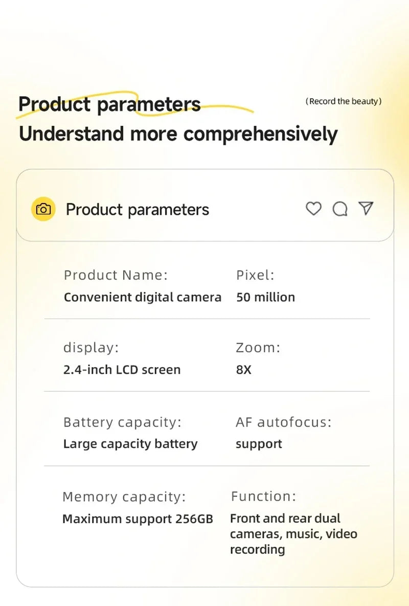 Cámara digital Xiaomi 4K Retro CCD portátil de nivel de entrada con doble cámara Flash de 50 millones de píxeles y enfoque automático