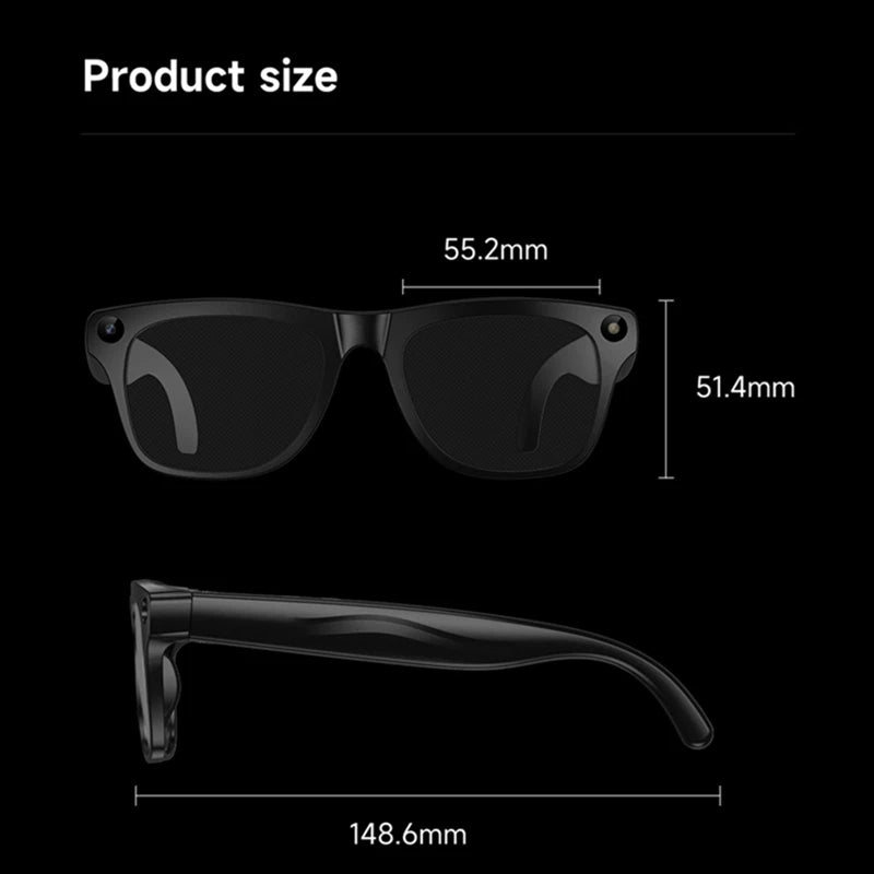 Lunettes intelligentes AI — Bluetooth tactile, caméra, appel, musique, sport