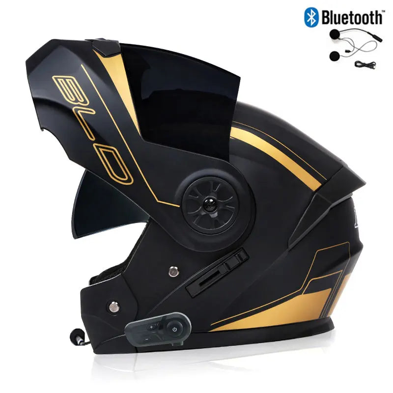 Casque Moto Bluetooth Intégral Homme — Motocross Rabattable Certifié DOT