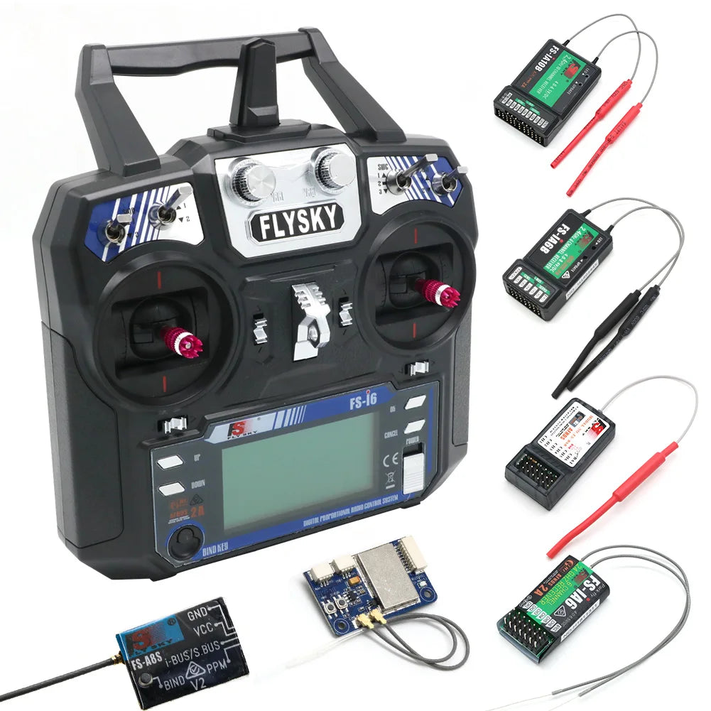 Transmisor FLYSKY FS-i6 I6 2.4G 6CH Control Remoto de Radio con Receptor iA6 iA6B X6B A8S R6B iA10B FS2A para Avión RC Drone