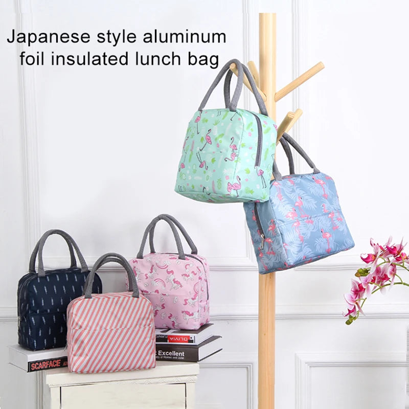 Sac à lunch en toile isotherme portable pour femmes et enfants, motif fonctionnel, glacière, nourriture thermique, sacs de pique-nique