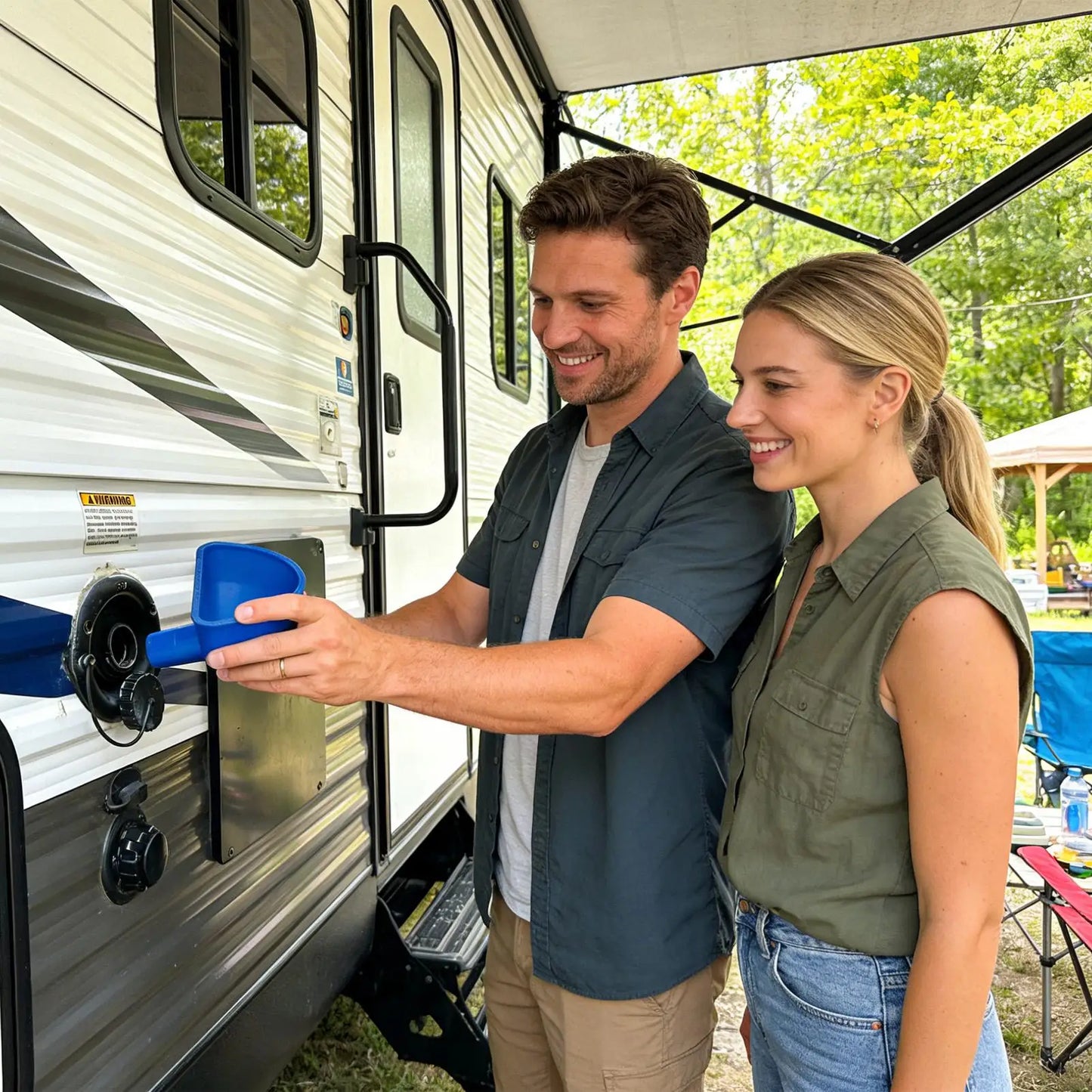 Entonnoir de remplissage de réservoir d'eau pour camping-car, entonnoir de remplissage d'eau imprimé en 3D, accessoire essentiel pour camping-car, caravane, camping, voyages sur route