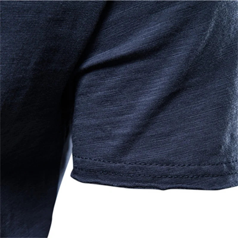 T-Shirt 100% Coton Homme Décontracté — Doux Fitness Été Col Rond