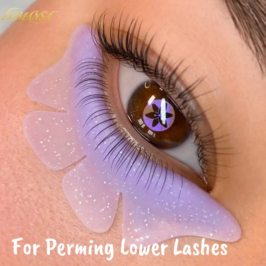 Lomansa 1 Pair Silicone Glitter Butterfly Eyelash Lift Pads Eyelash Perm Rod Shield Eyelash Lifting 3D Eyelash Curler Accessories Tool