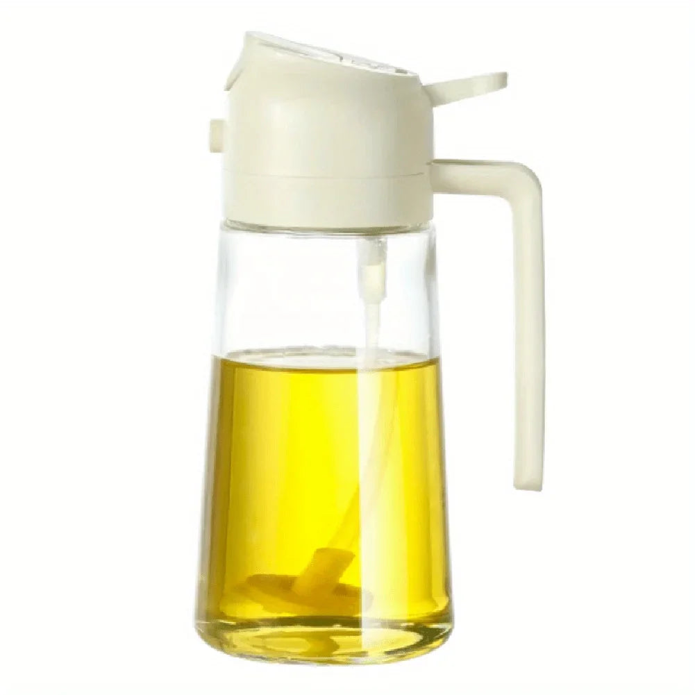 Pulvérisateur d'huile de cuisine en plastique 2 en 1, 500 ml, flacon pulvérisateur d'huile d'olive, distributeur d'huile pour barbecue, cuisson, rôtissage, pique-nique, outil de cuisine