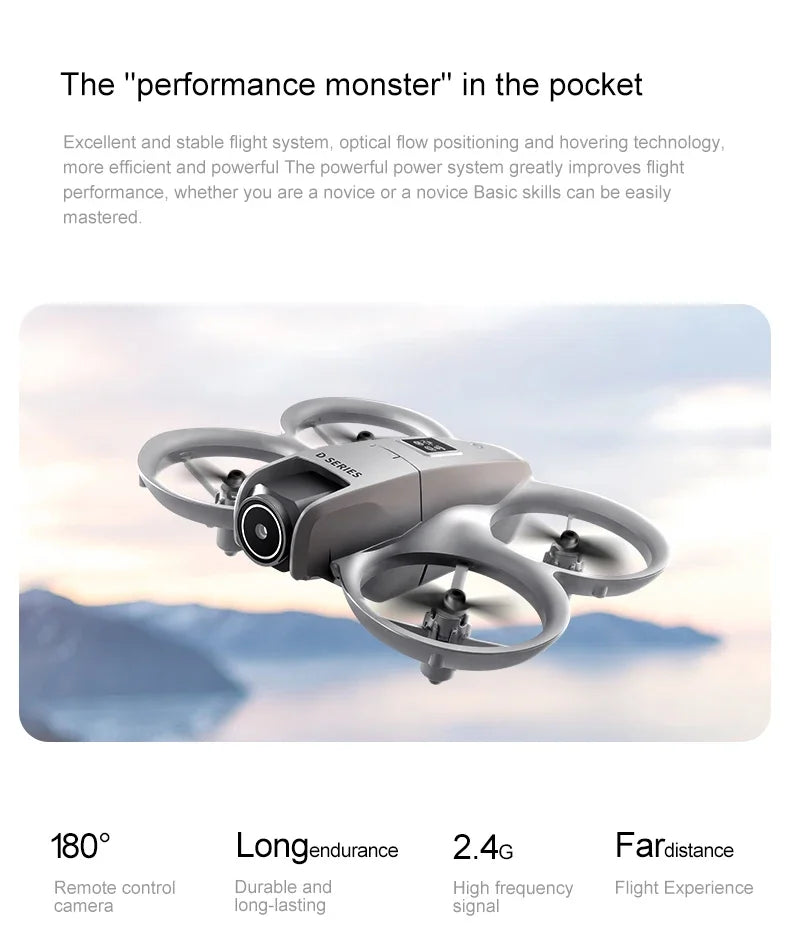 Drone GPS 8K HD professionnel — double caméra, évitement d'obstacles, moteur brushless, flux optique