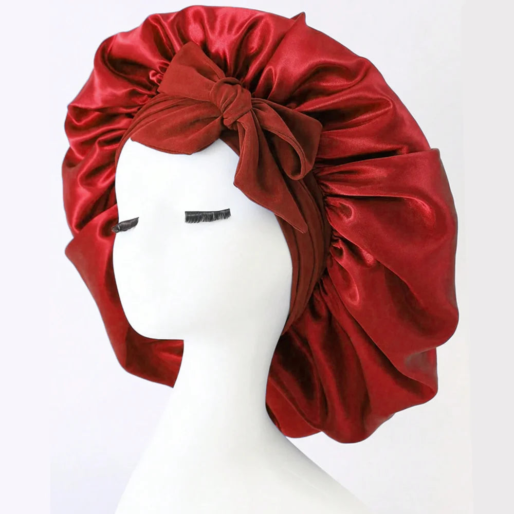 Adjustable Satin Bonnet for Men and Women, Sleeping Cap, Hair, Heavy Band
