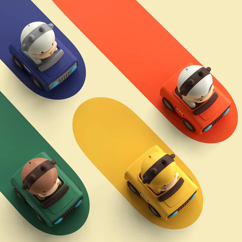 Jouet Voiture Animal Dessin Animé Presse — Véhicule Amusant Enfants