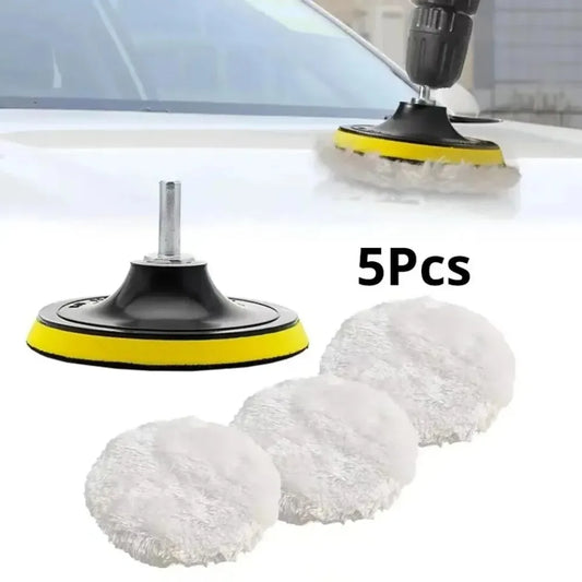 Kit de Polissage Voiture 5 Pièces — Disques Laine & Mousse Correction Peinture