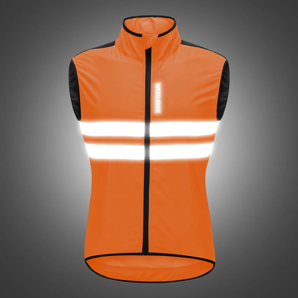 Gilet de cyclisme ultraléger sans manches — résistant à l'eau, coupe-vent, VTT, visibilité nocturne