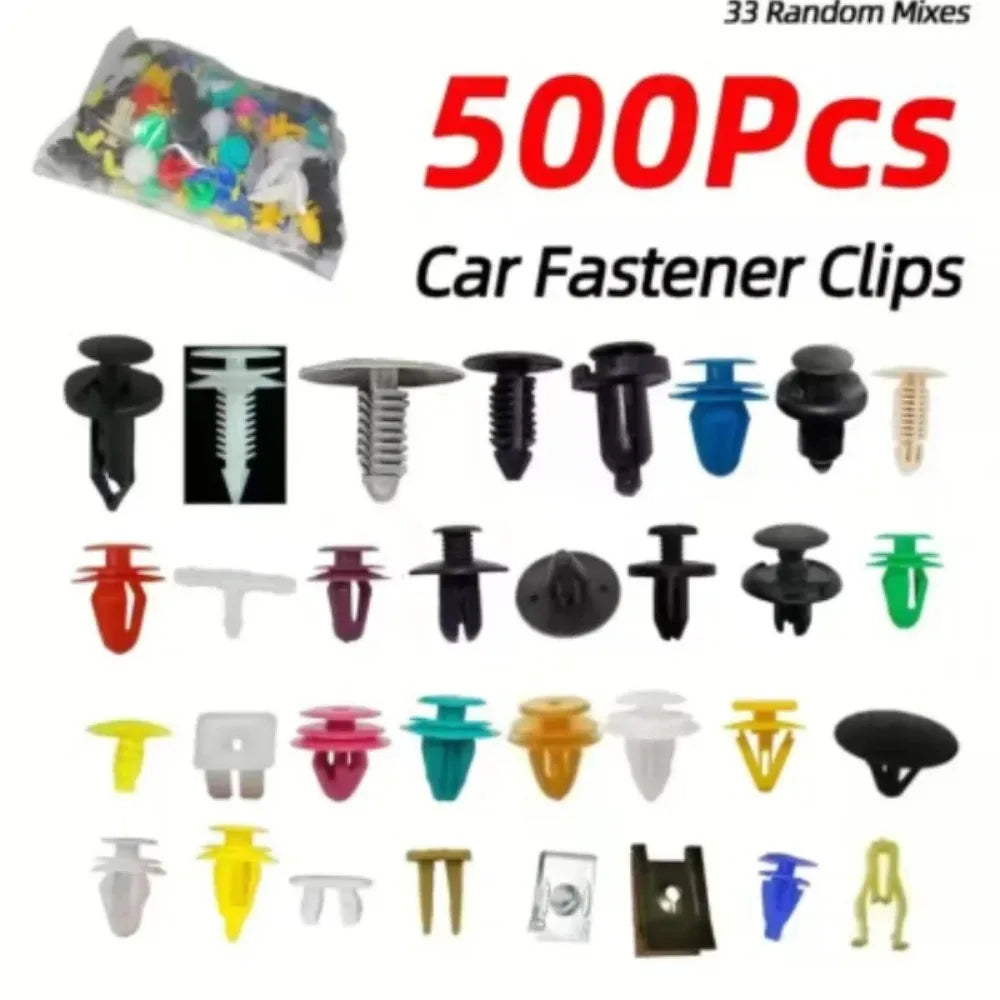 500/200/100 Pieces 30 Types Universal Mixed Auto Fastener Car Bumper Clips Retainer Car Fastener Rivet Door Panel Liner for All Cars