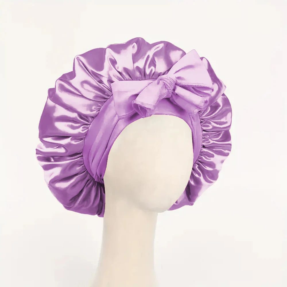 Adjustable Satin Bonnet for Men and Women, Sleeping Cap, Hair, Heavy Band