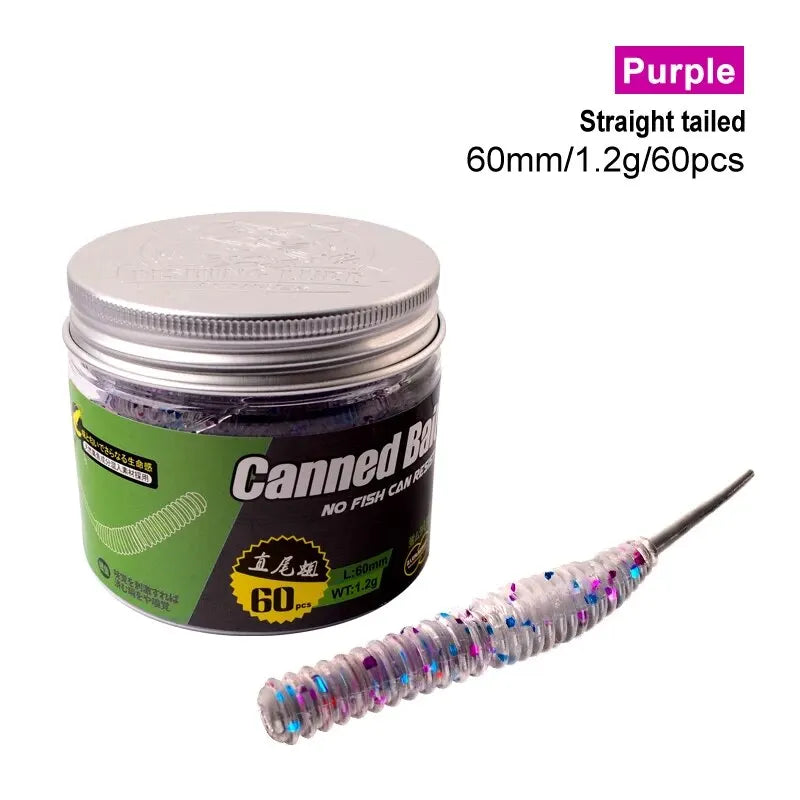 60 pièces 1.2g 6cm leurre de pêche Mini ver souple crevette Jerkbait poisson océan roche leurre bar odeur de poisson souple Swimbait appât souple Pesca