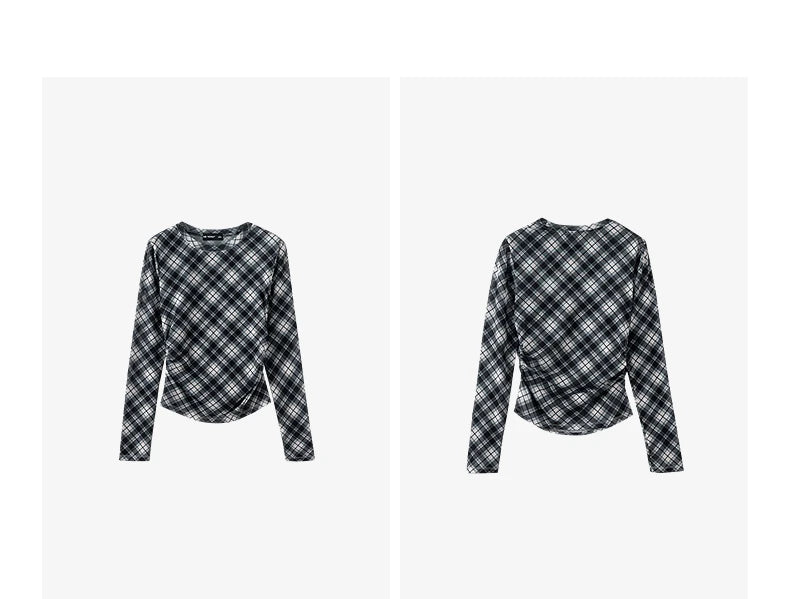 T-shirt femme en maille imprimé 2026 — printemps, taille découpée, Y2K, hauts courts