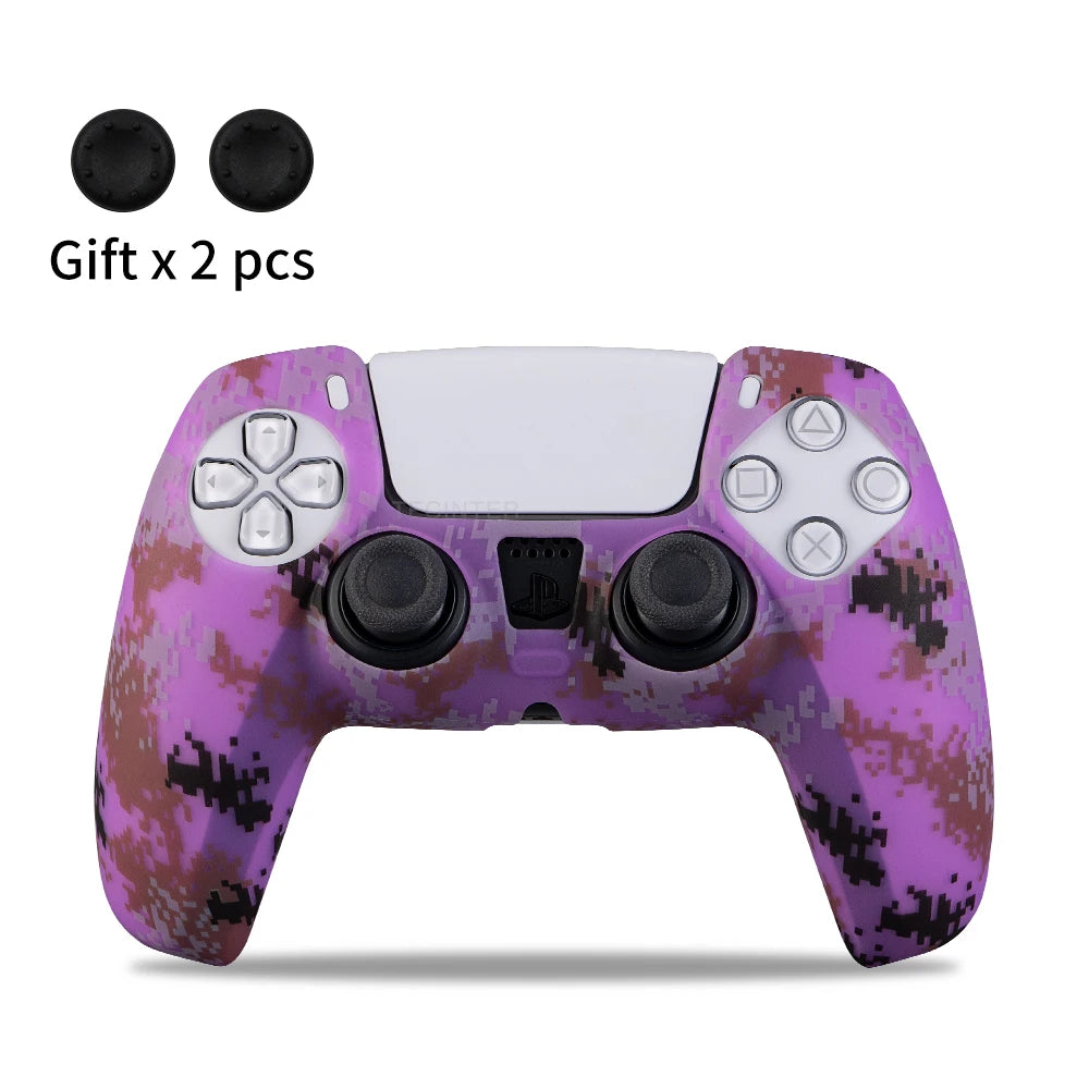 Funda protectora de silicona para controlador de PS5, accesorios de controlador de PS5, estuche de goma para controlador de PS5 Slim, JoysUniverse, tapas de agarre para pulgar