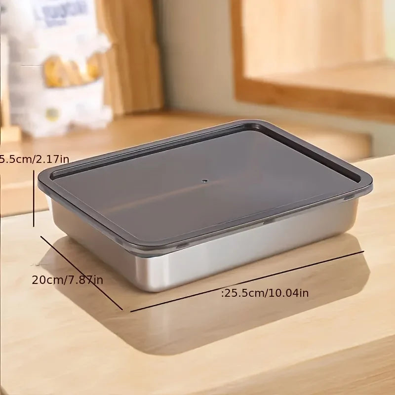Ensemble de conteneurs de stockage des aliments en acier inoxydable, 5 pièces, couvercles anti-fuite, lavables au lave-vaisselle pour Sandwich/Fruits/maison/fête