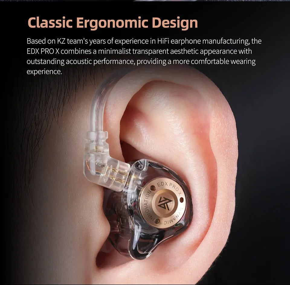 KZ EDX PRO X Auriculares HIFI de bajos dinámicos, audífonos deportivos con cancelación de ruido, cable de 2 pines KZ ZSTX ZSN PRO X EDC EDA ZVX