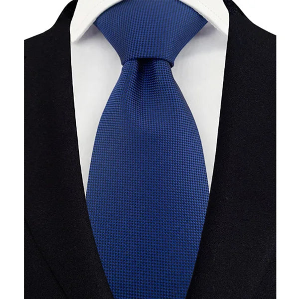 Corbata clásica de cachemira a rayas para hombre, 8 cm, Jacquard, de lujo, color azul real, accesorios, uso diario, regalo para fiesta de boda