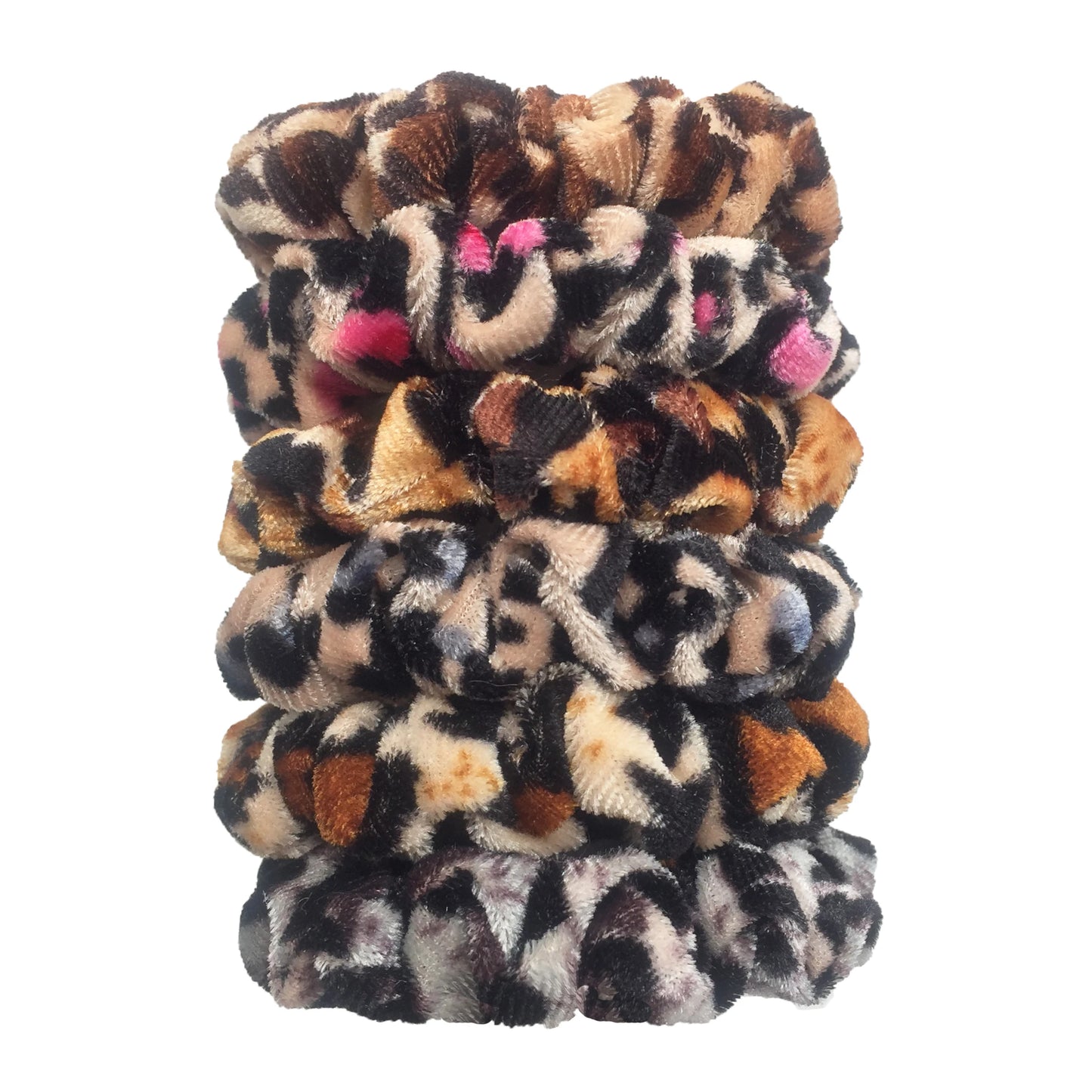 Chouchous en velours pour femmes motif léopard — élastique, bandeau cheveux, queue de cheval, 24/50/6 pièces