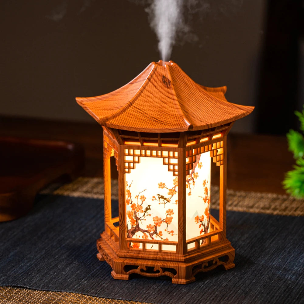 Nuevo humidificador de niebla fría con luz nocturna, estilo chino, para el hogar, la oficina, USB portátil, rellenador de agua para coche