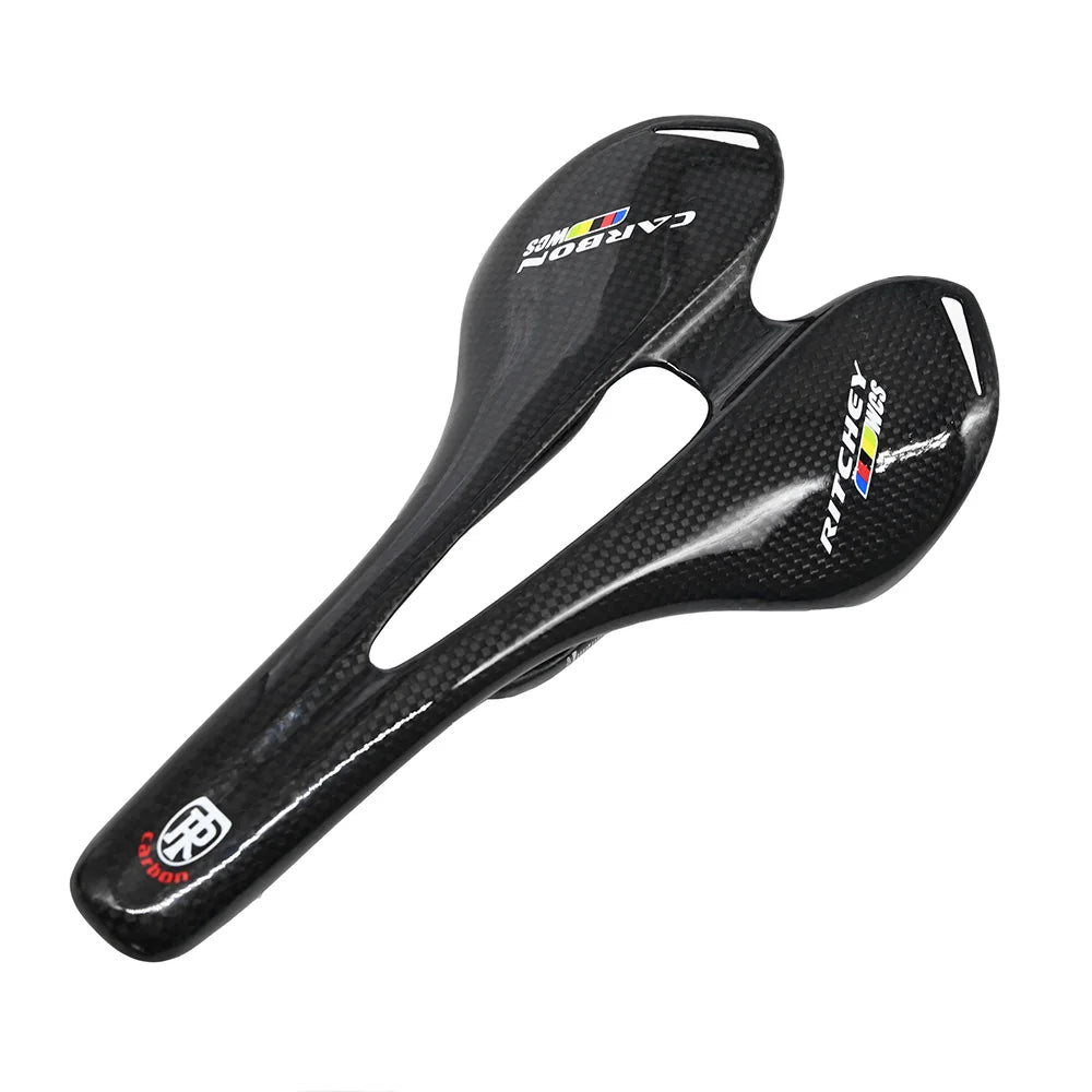Asiento de bicicleta ultraligero de carbono 3K, sillín de carreras MTB, sillín de bicicleta de carretera ondulado para hombres, colchoneta de asiento de ciclismo, Pieza de repuesto