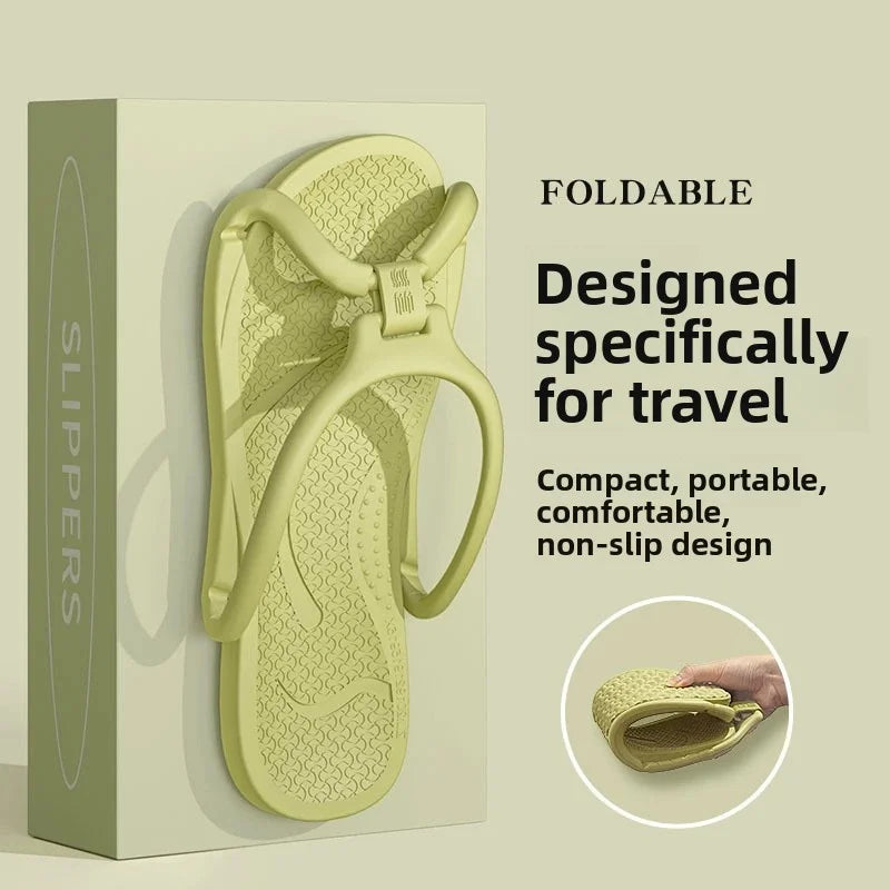 Pantoufles de voyage pliables unisexes, tongs EVA, antidérapantes, pour hôtel, salle de bain, intérieur et extérieur, portables, légères et confortables