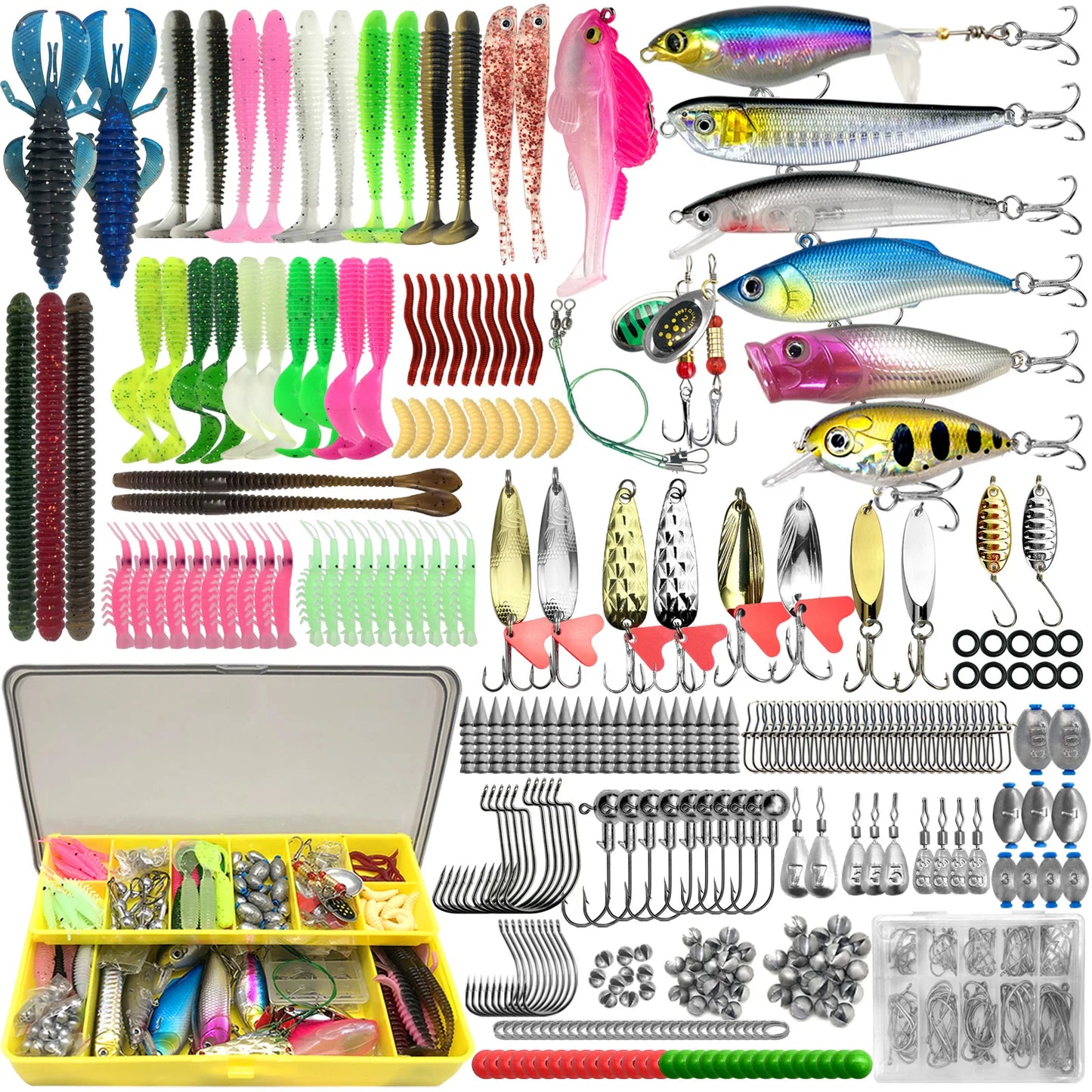 Kit de Leurres de Pêche 83/133/193/239/409 pièces pour Truite/Brochet/Perche - Ensemble Multicouches avec Équipement Pro et Boîte de Pêche Tactique
