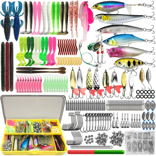 Kit de Leurres de Pêche 83/133/193/239/409 pièces pour Truite/Brochet/Perche - Ensemble Multicouches avec Équipement Pro et Boîte de Pêche Tactique