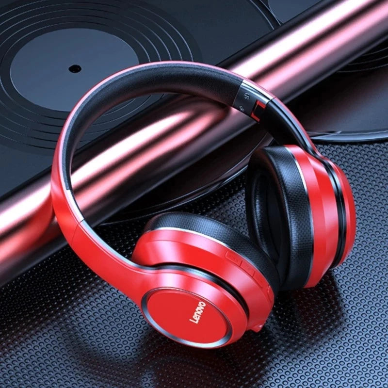 Auriculares inalámbricos plegables supraaurales con Bluetooth Lenovo HD200, auriculares con cancelación de ruido, estéreo de alta fidelidad para juegos