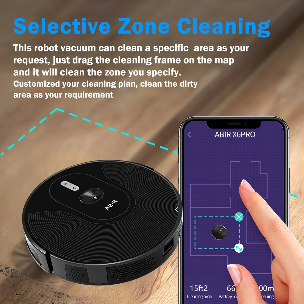 (código promocional: EU6006) Robot aspirador ABIR X6PRO con sistema de visión inteligente, succión