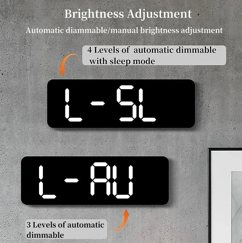 Grande horloge murale numérique de 9 pouces, alimentée par USB, température et humidité, variateur automatique, horloge de Table DST, réveil électronique LED 12/24H