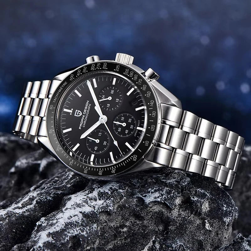 PAGANI DESIGN 2025 New Moon Watches for Men Luxury Quartz Watch Men Chronograph VK63 Men's Gifts AR Sapphire Mirror Luminous Clock