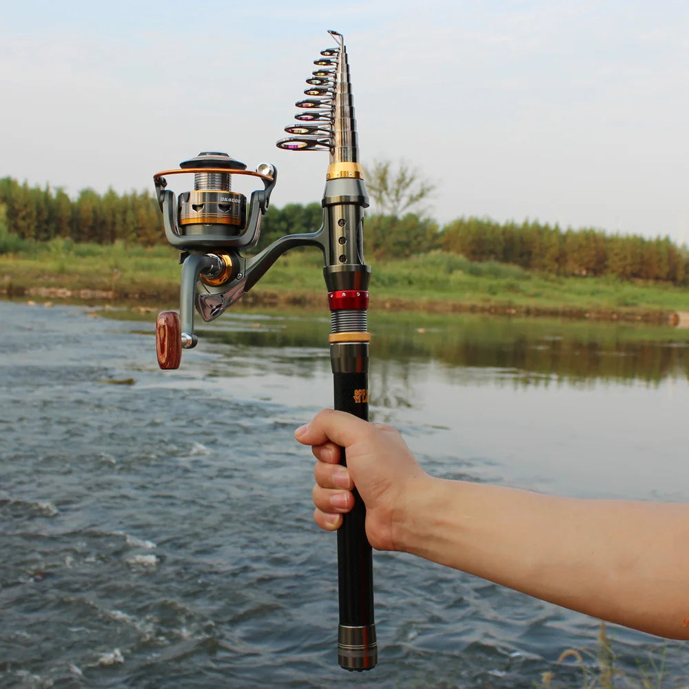 Sougayilang – canne à pêche télescopique de 1.8 à 3.6m, accessoire Portable de voyage avec moulinet à 11 roulements