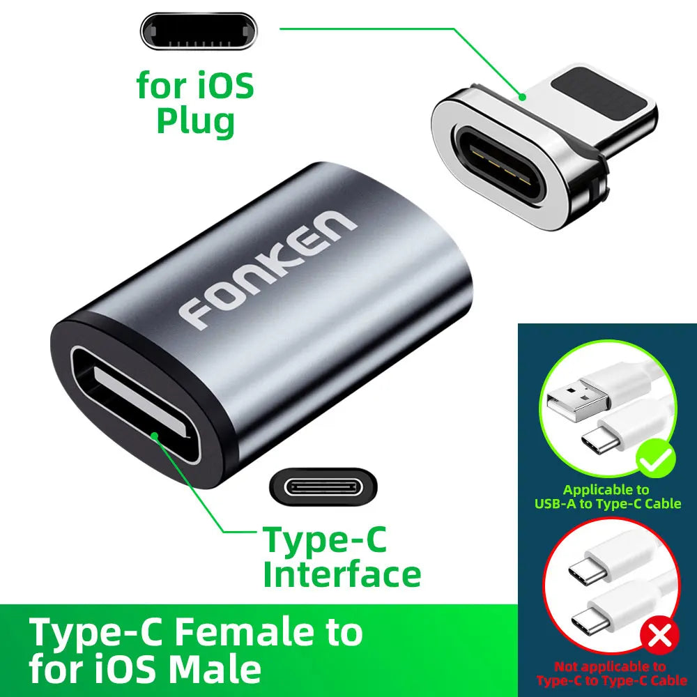 Conector de cable magnético, adaptador de cable para teléfono móvil Micro USB, punta magnética, cargador magnético, enchufe tipo C, adaptador para Huawei Android