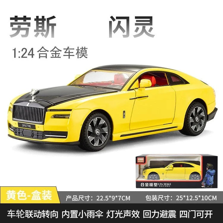 Modèle de voiture 1/24 en alliage — son, lumière, pneus, collection, cadeau enfant