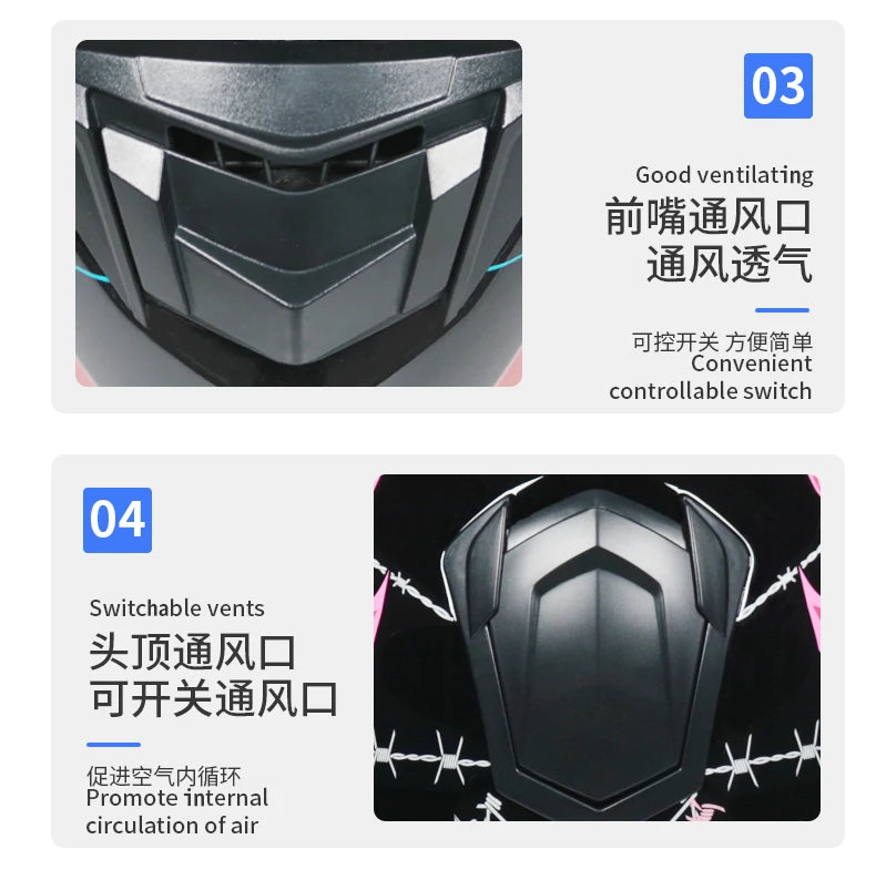 Casques de moto pour hommes et tenue de femme casques de Locomotive à Double lentille Cascos Para Capacete Da Motocicleta