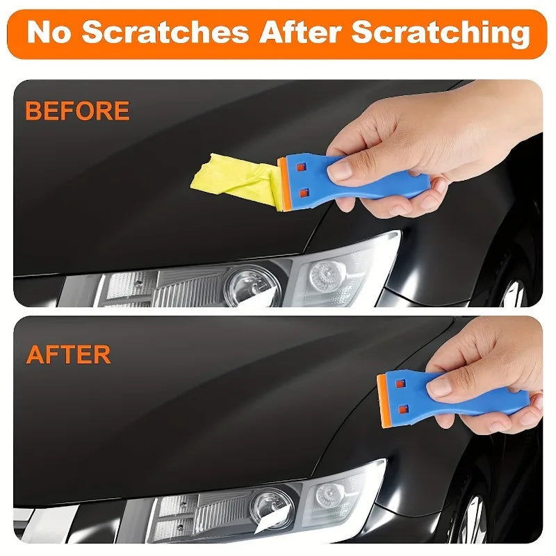 Disolvente de pegatinas para coche, 1 juego, plástico multiusos, pintura pequeña, herramienta de aplicación de película automotriz, raspador de limpieza de cristales para el hogar