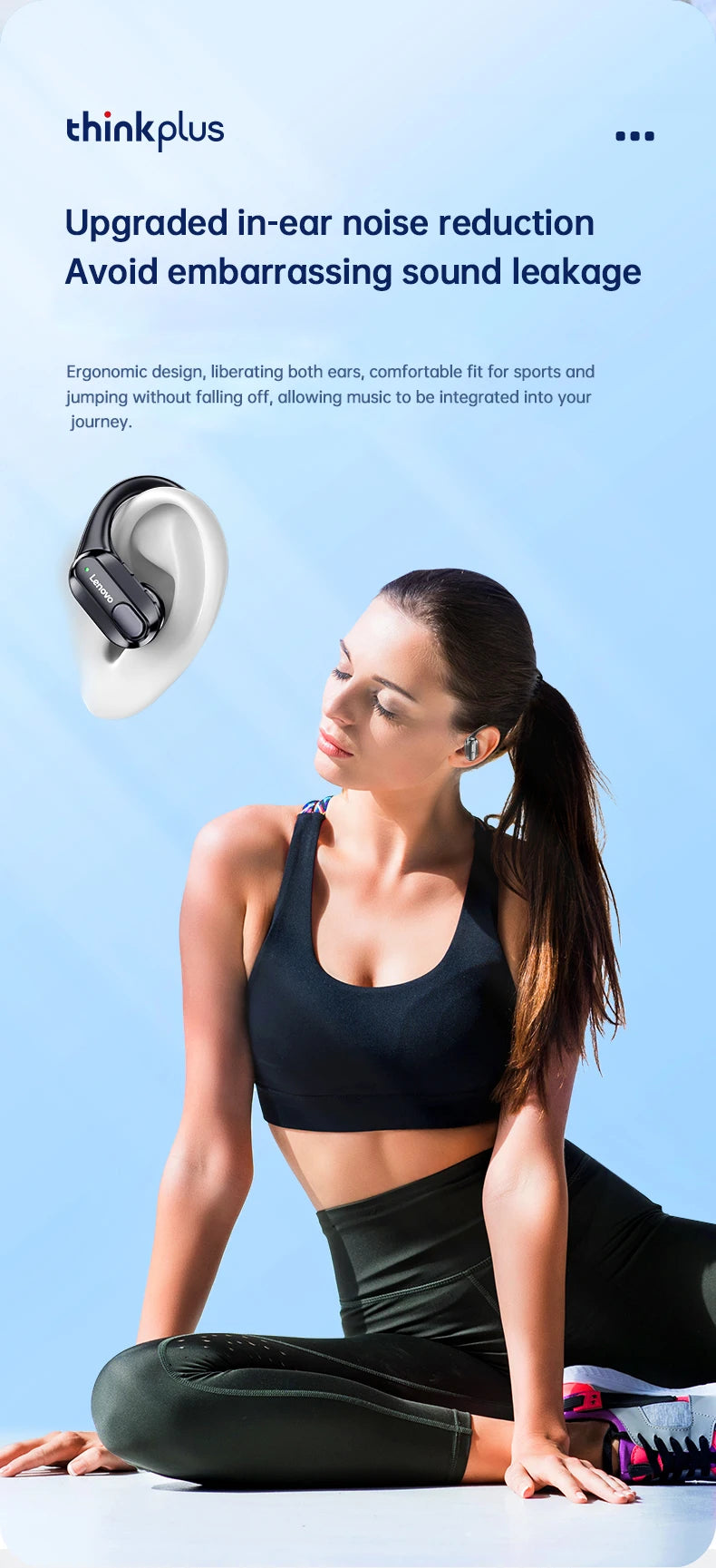 Écouteurs sport sans fil — micro, contrôle boutons, affichage LED, HiFi stéréo, traducteur AI