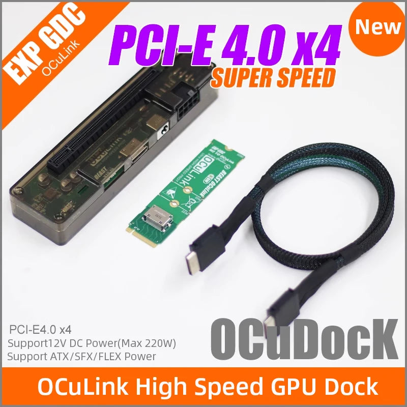 EXP GDC OCuLink-Adaptateur de carte graphique externe, haute vitesse, GPU S6 PCIe 4.0x4, Mini PC, ordinateur portable, ordinateur portable, M.2, Mkey vers OCuLink