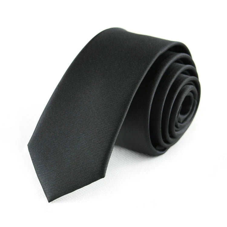 Corbatas negras delgadas de 5CM para hombre, corbata de poliéster a rayas, puntos sólidos, Jacquard, corbata de negocios para fiestas