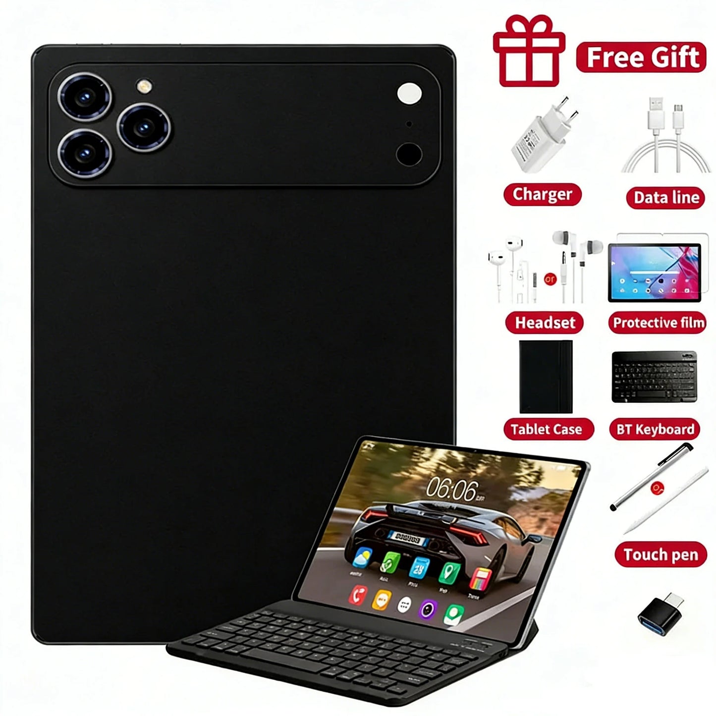 Tablet Android Pad 17 Pro Max 16 22GB 2TB ROM 10,1 pulgadas Snapdragon8gen3 10 núcleos PC tablet reconocimiento facial 20000mAh 5G Doble SIM