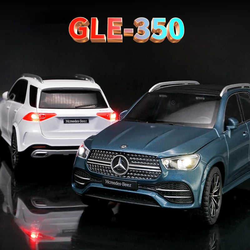 Benz GLE350 Diecast Metal SUV Model for Boys, Simulation Car Toys, Collective, 1:24, Inventory, Sound and Light, Gift