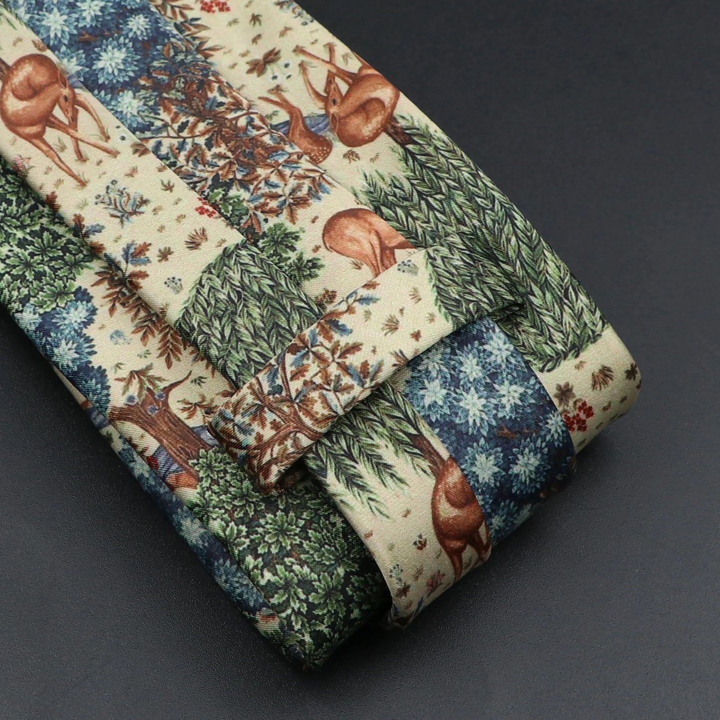 Men's Vintage Digital Print Ties, Floral Pattern, Artificial, Forest, Soft, Retro, Casual, Accessory, 8cm