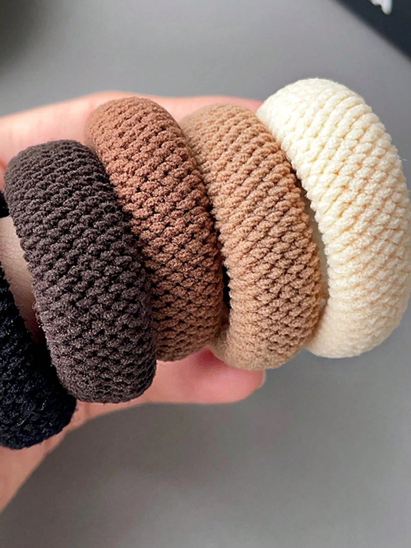 Gomas para el pelo simples y versátiles, mezcla de colores, alta elasticidad, gruesas, respetuosas con el cabello (color aleatorio), cuerda para el pelo, 5/10