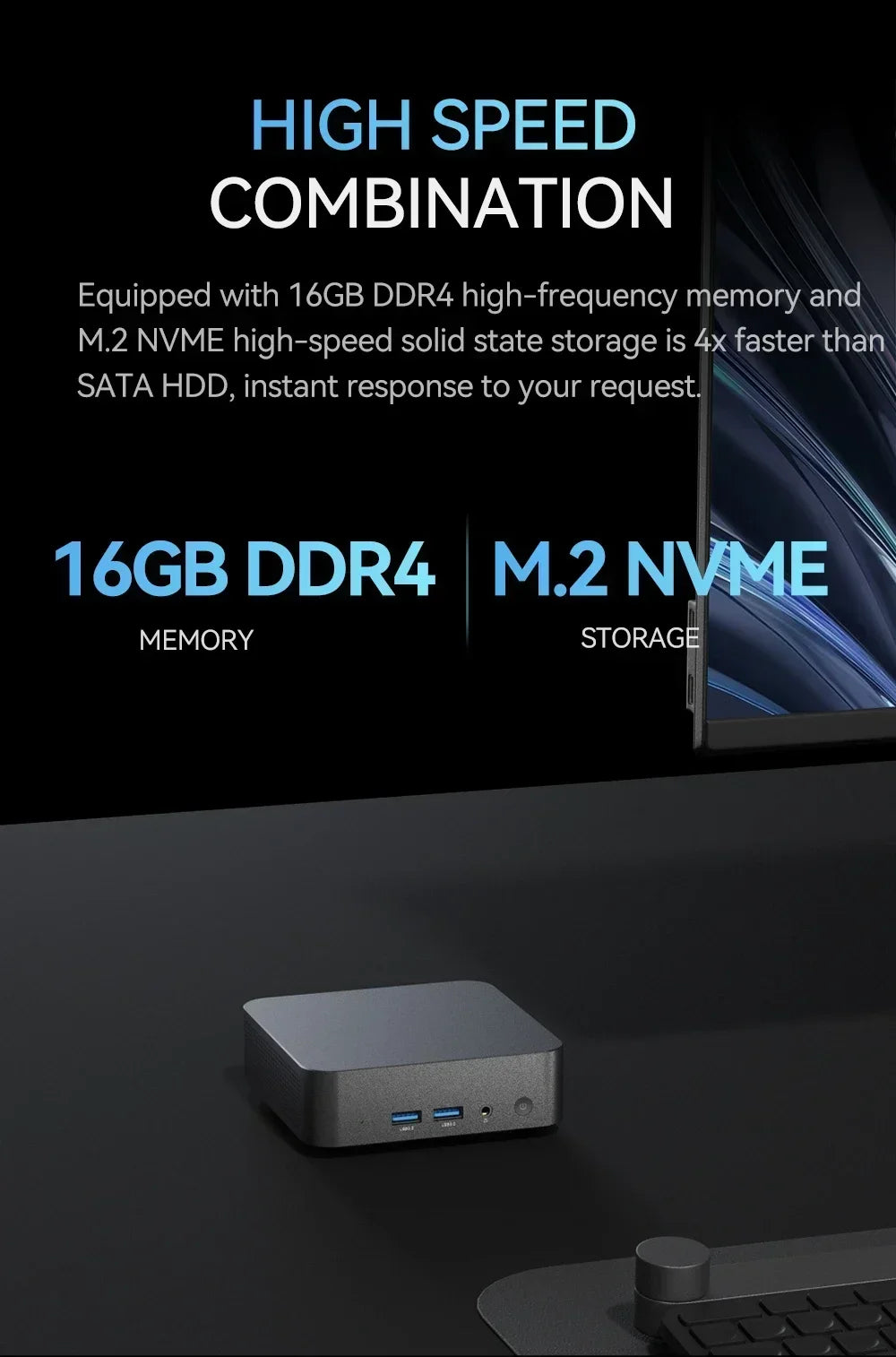 Mini PC Gaming Intel Core i9-10980HK / i3-6100U Windows 11 — 16/32 Go RAM, SSD 256Goà 2To, WiFi 6, 4K