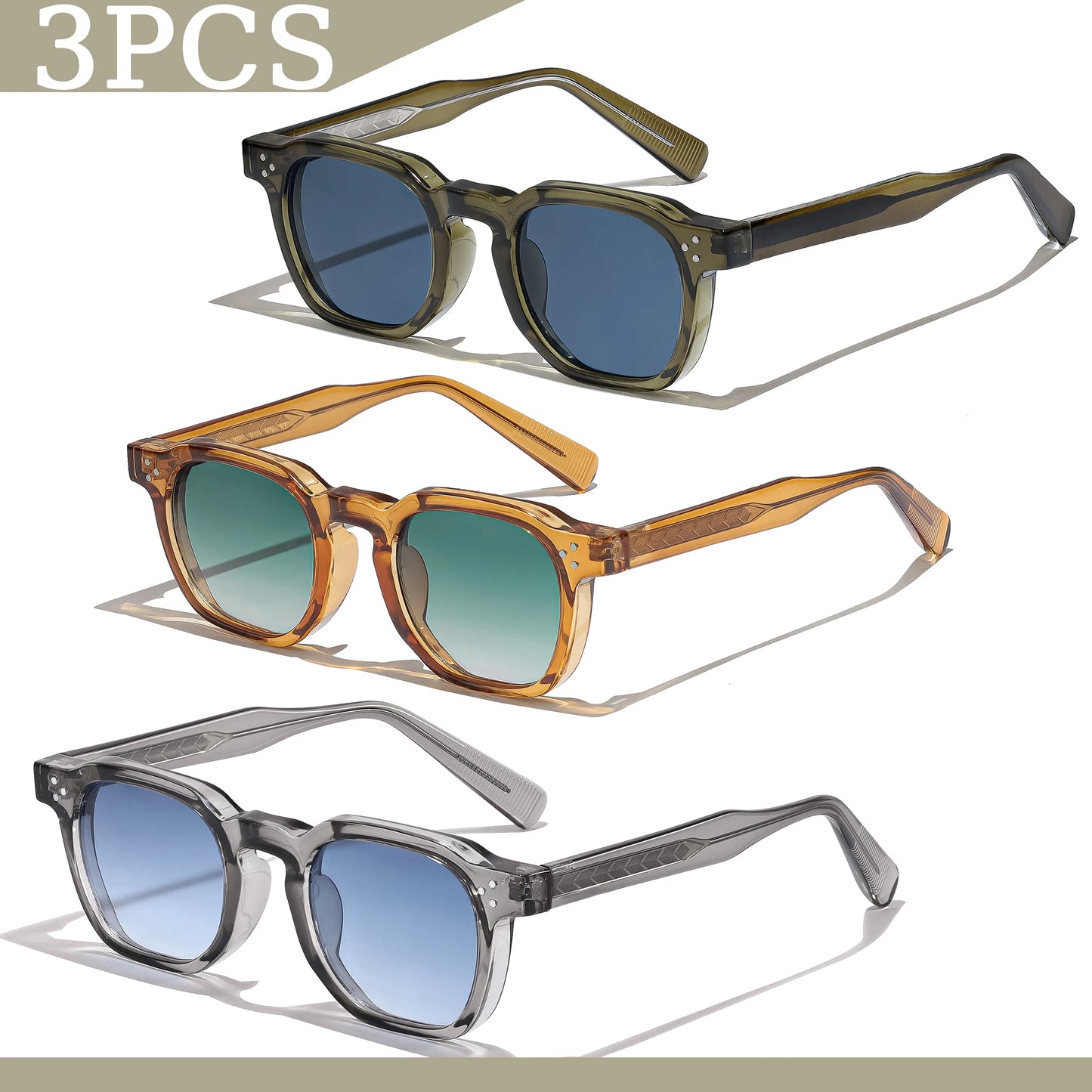 1/2/3 pièces en gros nouveau carré rétro lunettes De Soleil hommes mode Punk lunettes De Soleil femmes lunettes De Voyage Lunette De Soleil Femme UV400